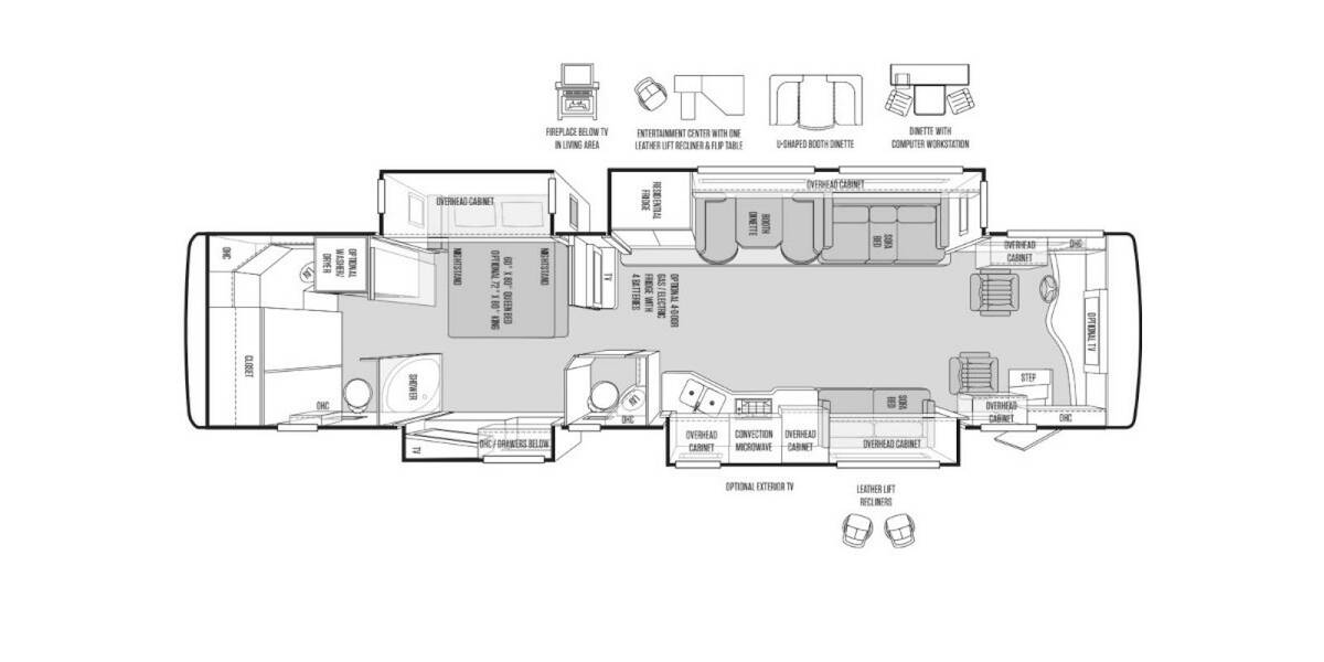 2014 Tiffin Motorhomes Phaeton Freightliner 40QBH Class A at Specialty RVs of Arizona STOCK# FP2219 Floor plan Layout Photo