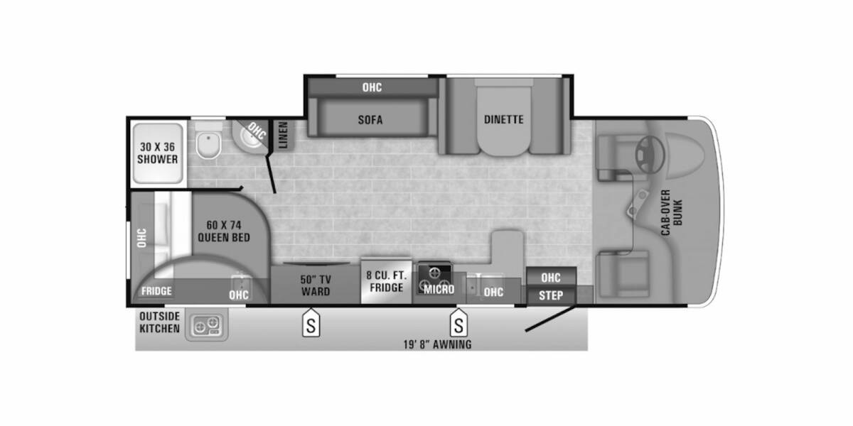 2019 Jayco Redhawk Ford E-450 25R Class C at Specialty RVs of Arizona STOCK# C26663 Floor plan Layout Photo