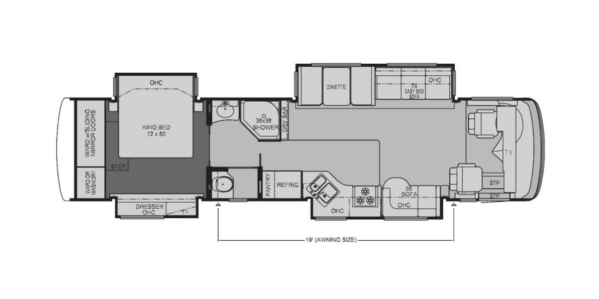 2010 Newmar Ventana Spartan 3933 Class A at Specialty RVs of Arizona STOCK# 071958 Floor plan Layout Photo