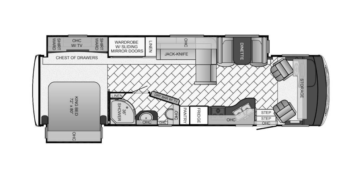 2016 Newmar Bay Star 3401 Class A at Specialty RVs of Arizona STOCK# A11466 Floor plan Layout Photo