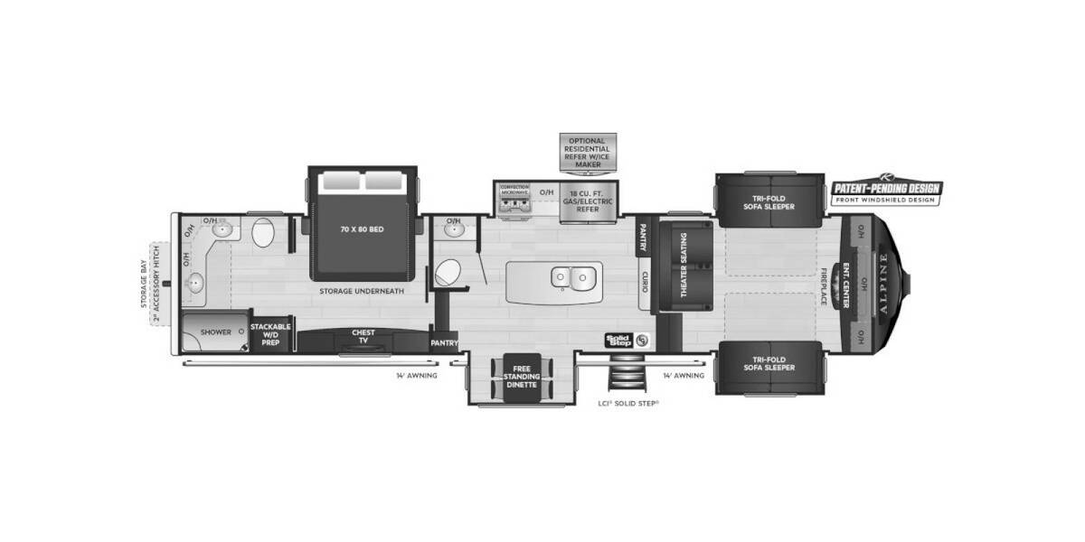 2022 Keystone Alpine 3700FL Fifth Wheel at Specialty RVs of Arizona STOCK# 780884 Floor plan Layout Photo