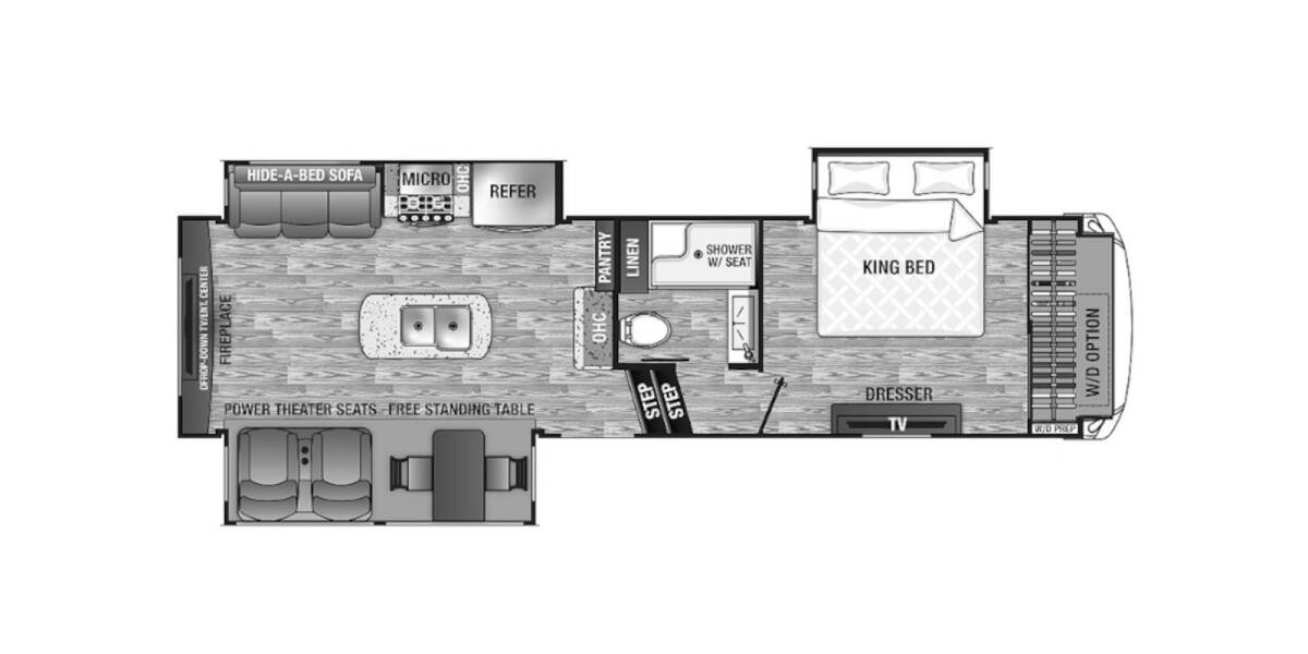 2020 Cedar Creek Silverback 29RW Fifth Wheel at Specialty RVs of Arizona STOCK# 224102 Floor plan Layout Photo