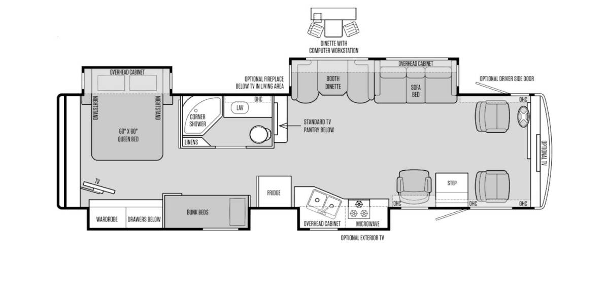 2016 Tiffin Allegro Open Road Ford 35QBA Class A at Specialty RVs of Arizona STOCK# A03286 Floor plan Layout Photo