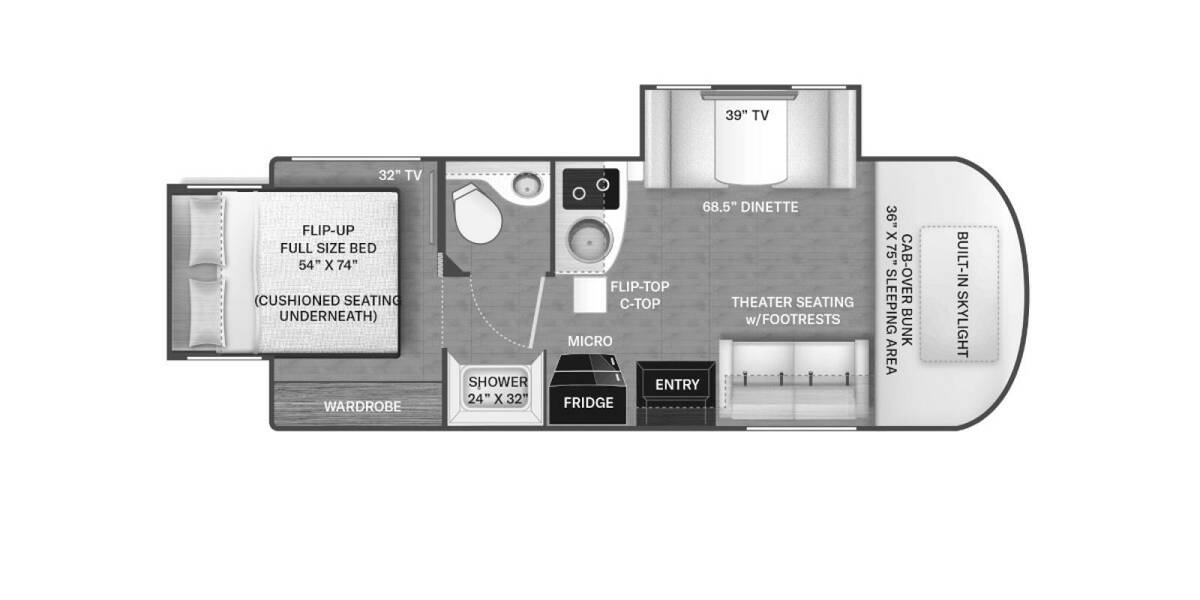 2023 Thor Tiburon Mercedes-Benz Sprinter 24RW Class B Plus at Specialty RVs of Arizona STOCK# 201085 Floor plan Layout Photo