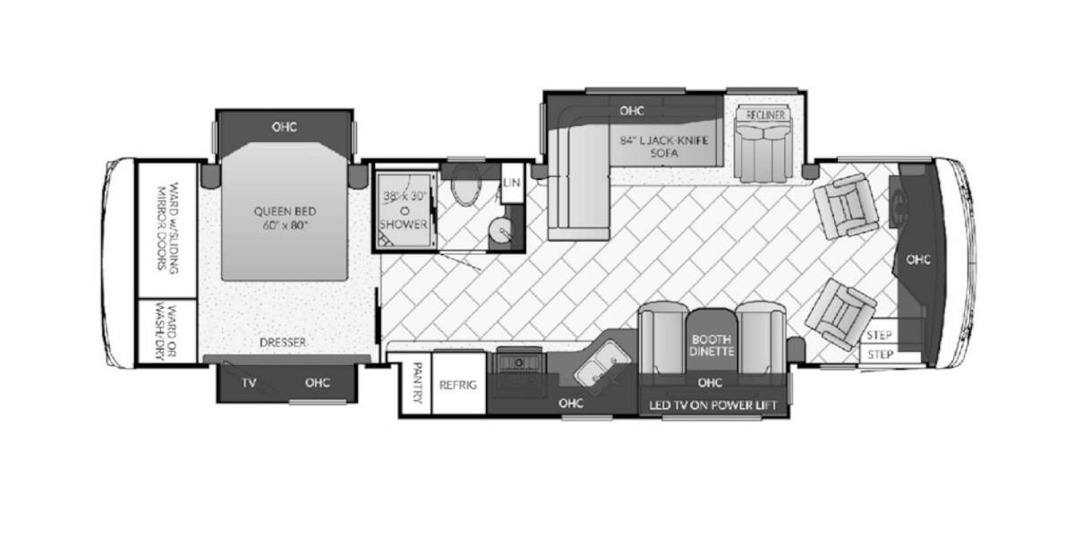 2017 Newmar Ventana Freightliner 3412 Class A at Specialty RVs of Arizona STOCK# JF8302 Floor plan Layout Photo