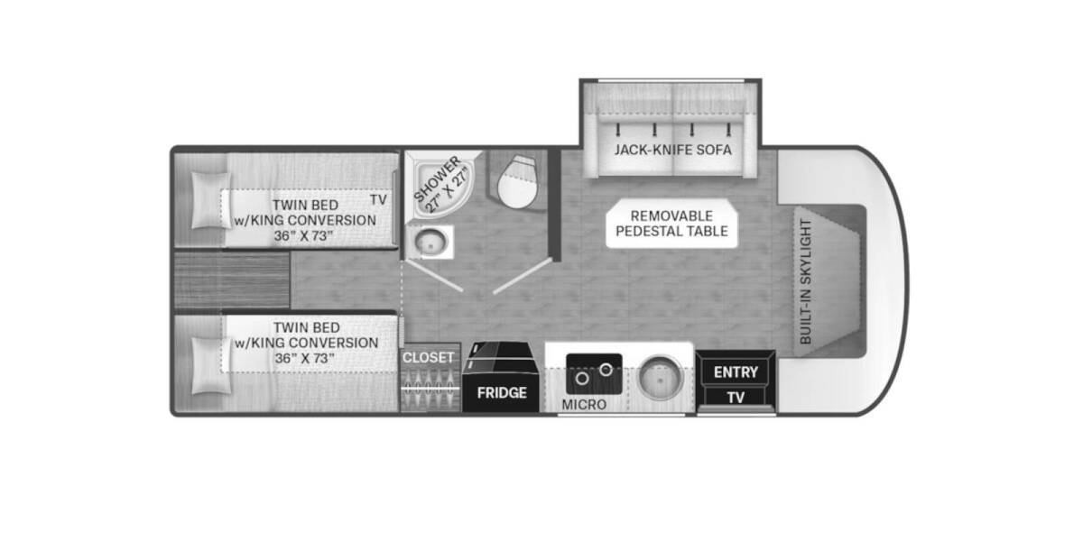 2024 Thor Motor Coach Gemini Ford Transit AWD 24KB Class B Plus at Specialty RVs of Arizona STOCK# B52599 Floor plan Layout Photo