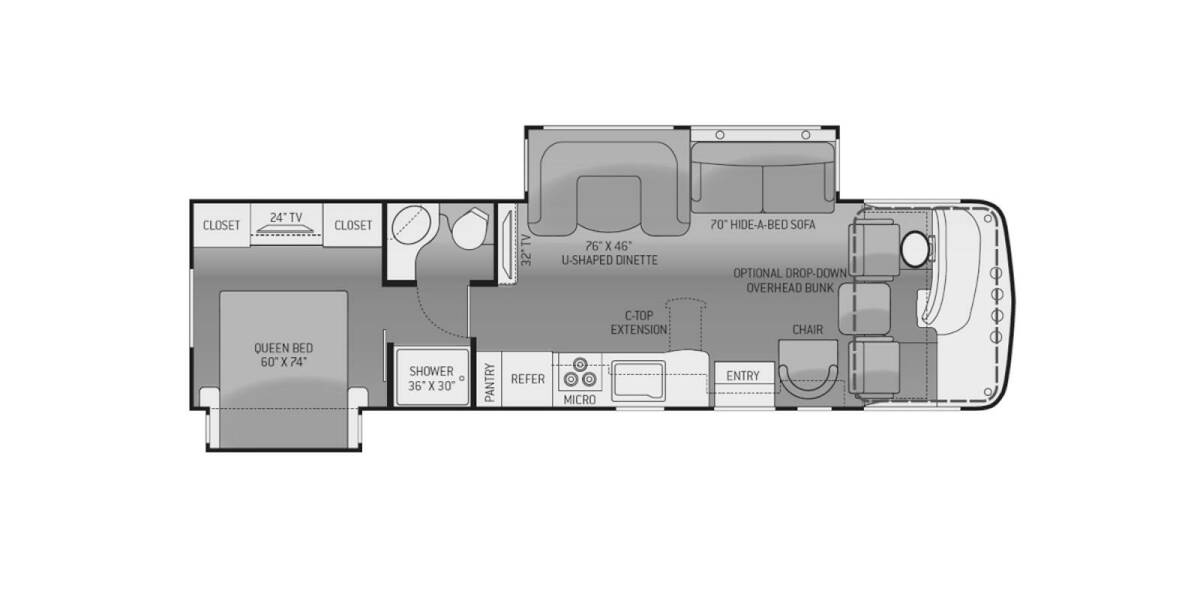 2014 Thor Miramar Ford 32.1 Class A at Specialty RVs of Arizona STOCK# A00250 Floor plan Layout Photo