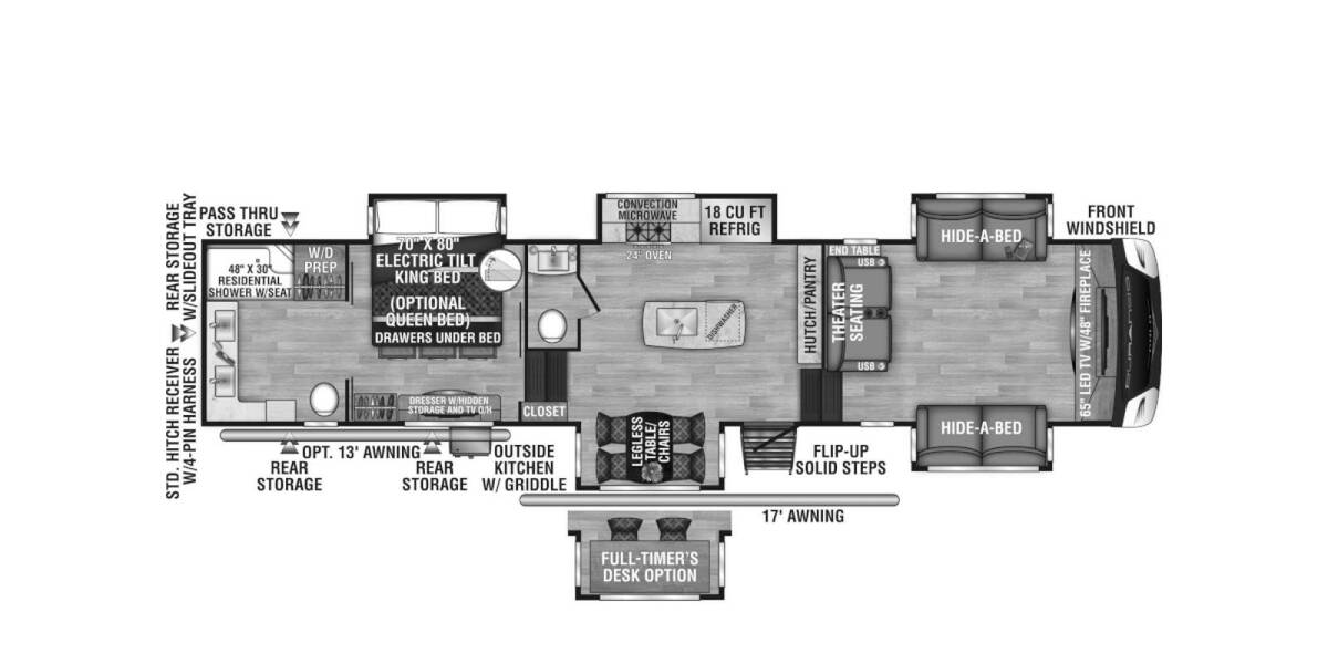 2023 KZ Durango Gold 386FLF Fifth Wheel at Specialty RVs of Arizona STOCK# 080229 Floor plan Layout Photo