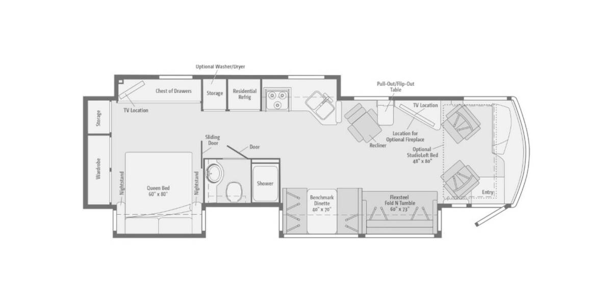 2016 Winnebago Forza 36G Class A at Specialty RVs of Arizona STOCK# HF5180 Floor plan Layout Photo