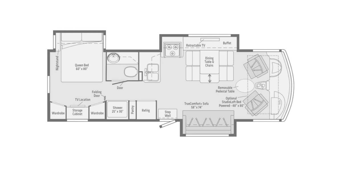 2019 Winnebago Adventurer Ford F-53 30T Class A at Specialty RVs of Arizona STOCK# A02636 Floor plan Layout Photo