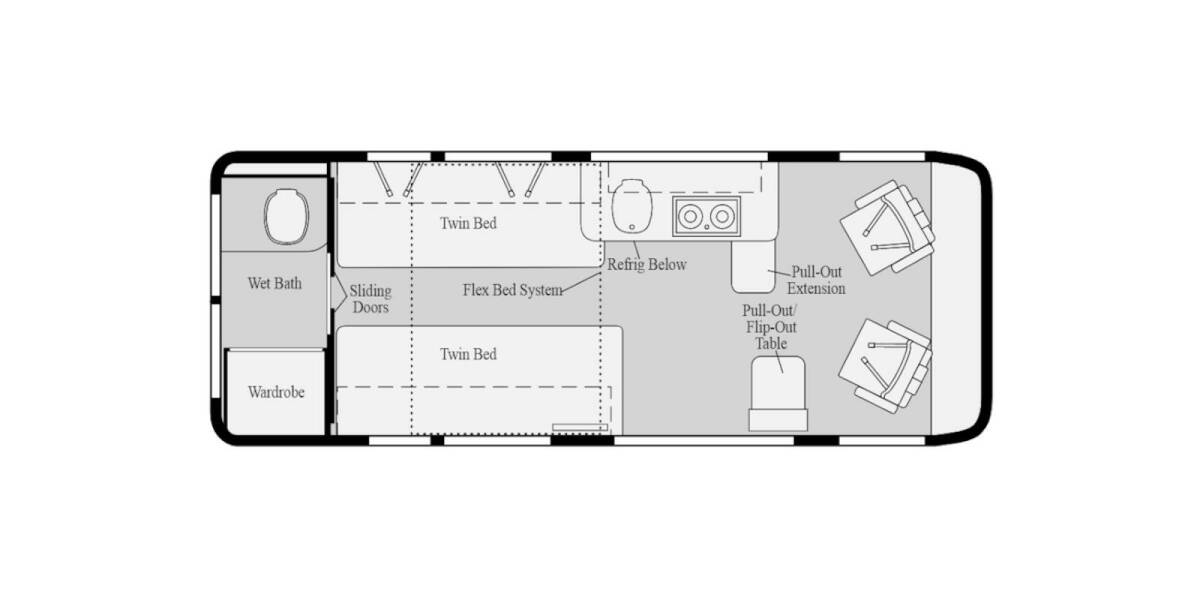 2020 Winnebago Travato ProMaster 59KL Class B at Specialty RVs of Arizona STOCK# 552845 Floor plan Layout Photo