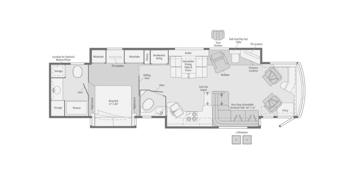 2014 Itasca Ellipse Freightliner 42QD Class A at Specialty RVs of Arizona STOCK# FP8161 Floor plan Layout Photo